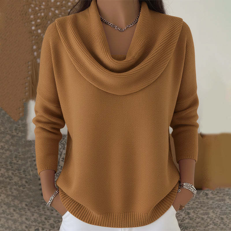 Bryony | Cowl Neck Jumper, colour Brown