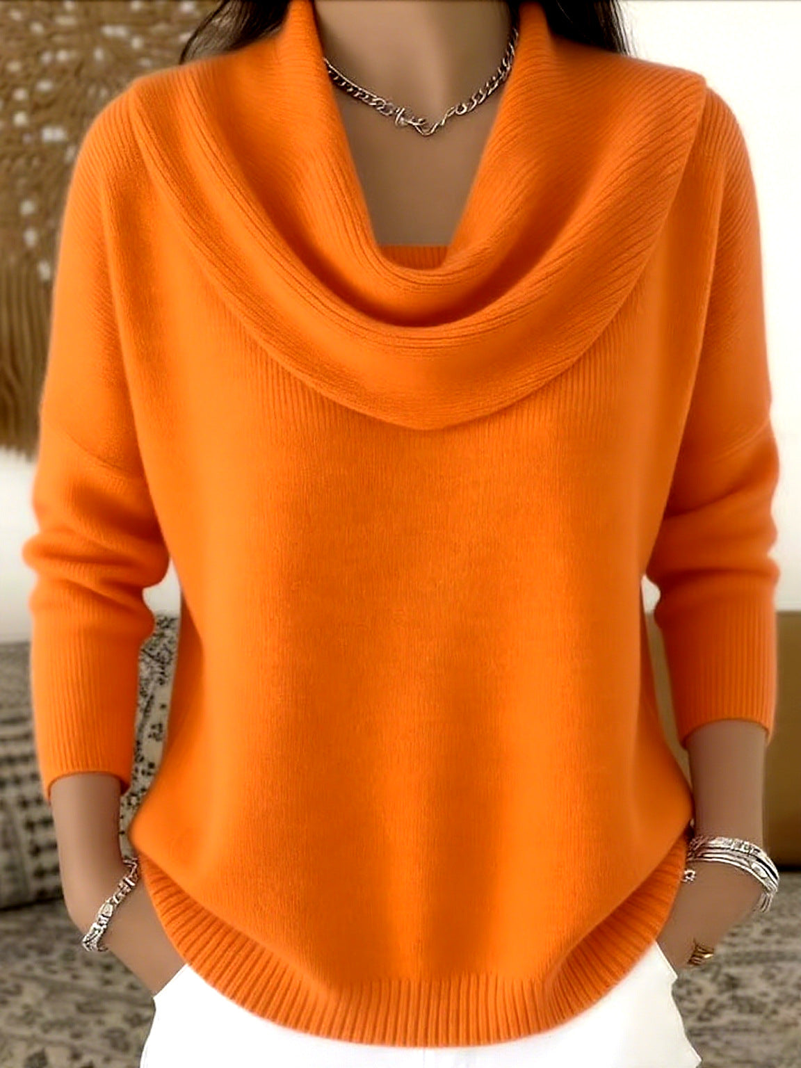 Bryony | Cowl Neck Jumper, colour Orange