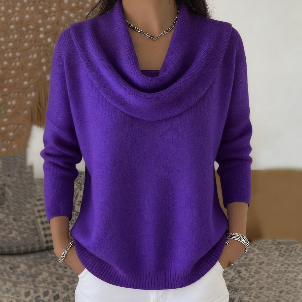 Bryony | Cowl Neck Jumper, colour Purple