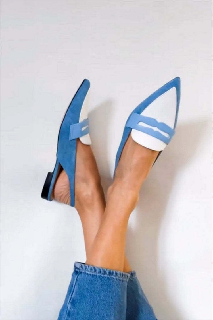 Paloma | Blue Slingback Loafers