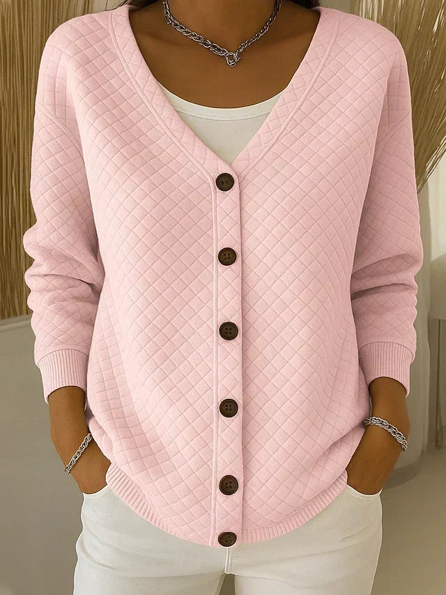 Mabel | Quilted V-Neck Cardigan