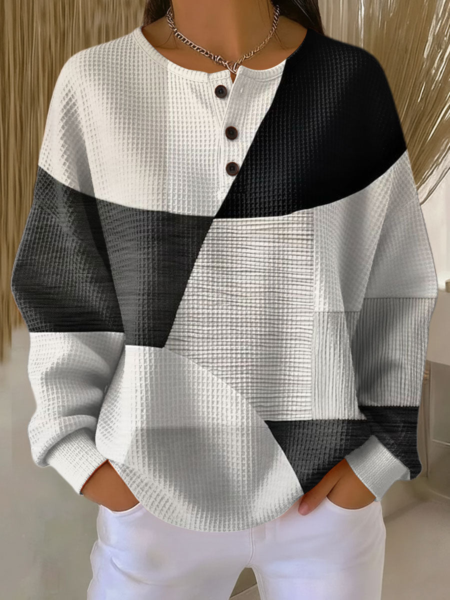 Nell | Colour-Block Waffle Jumper
