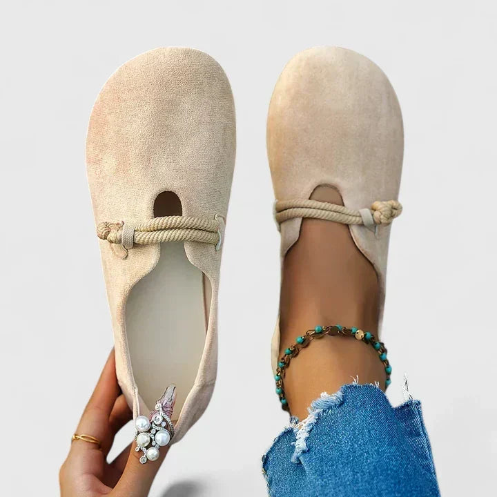 Norah | Suede-Look Cord Detail Flats, colour Beige