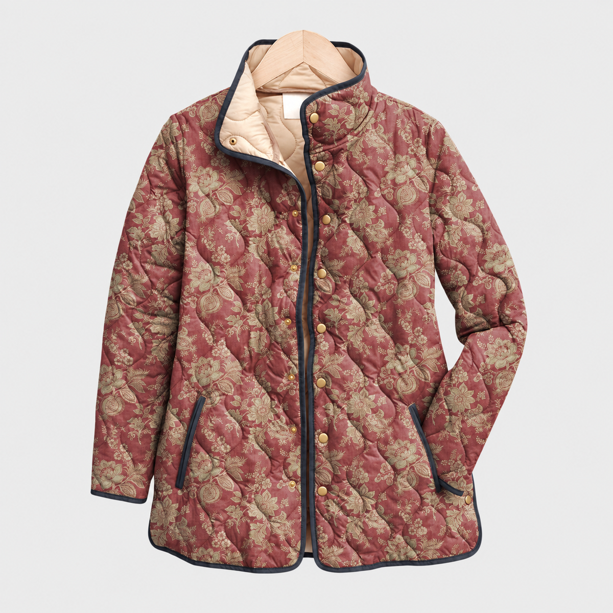 Pippa | Plum Damask Quilted Jacket, colour Plum