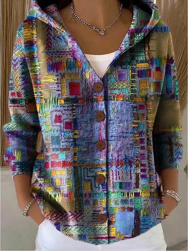 Rowena | Printed Hooded Cardigan