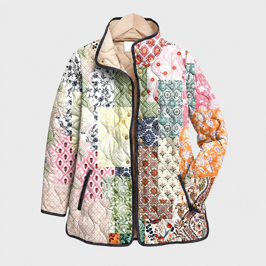 Saffron | Patchwork Print Quilted Jacket