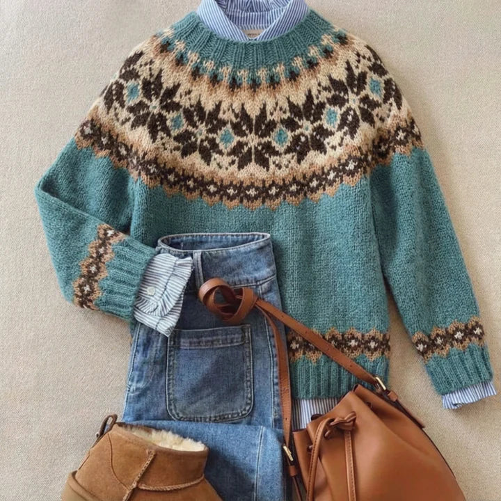 Solveig | Sea Blue Snowflake Jumper