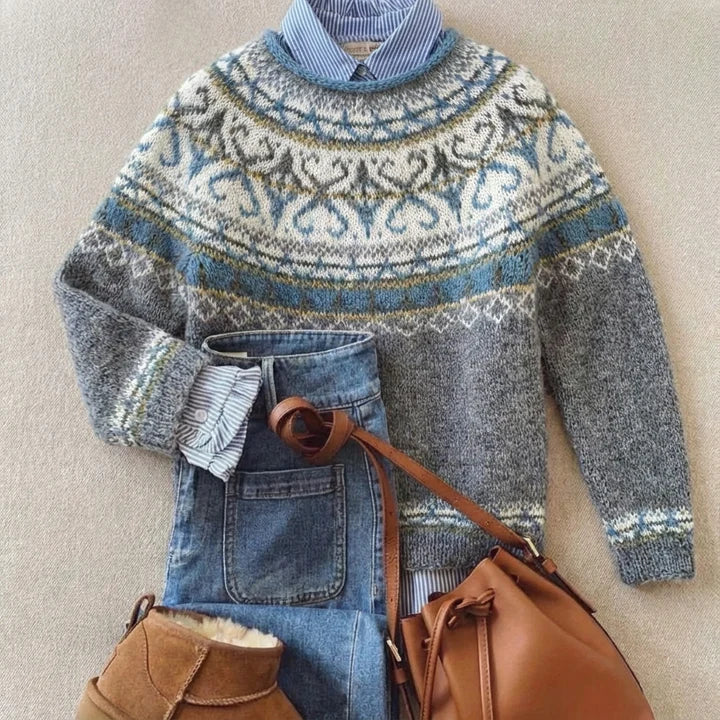Tove | Pale Grey Nordic Jumper, colour Pale Grey