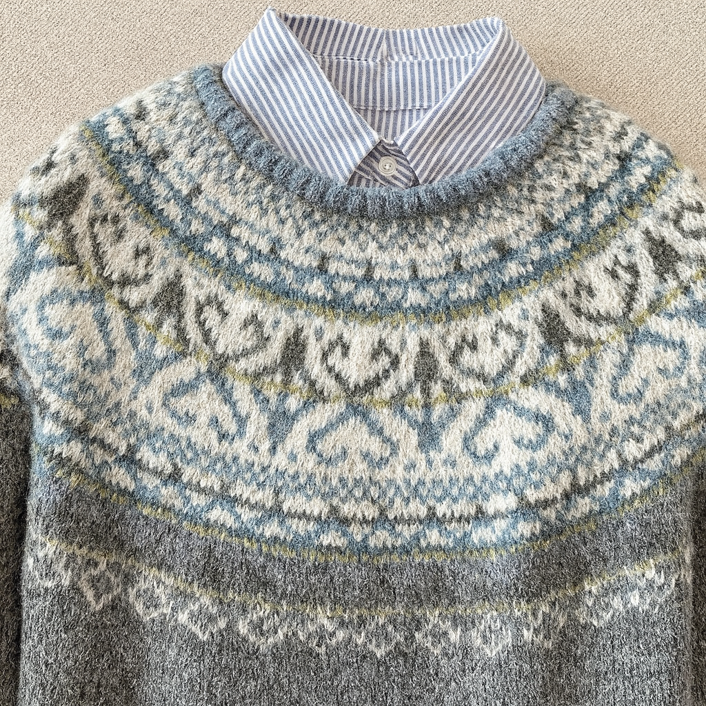 Tove | Pale Grey Nordic Jumper, colour Pale Grey